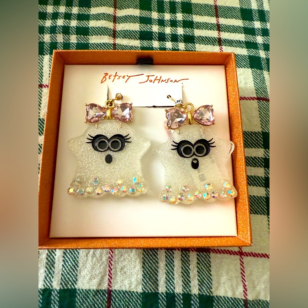 Betsey Johnson Ghost 👻 Earrings.  BRAND NEW IN BOX.